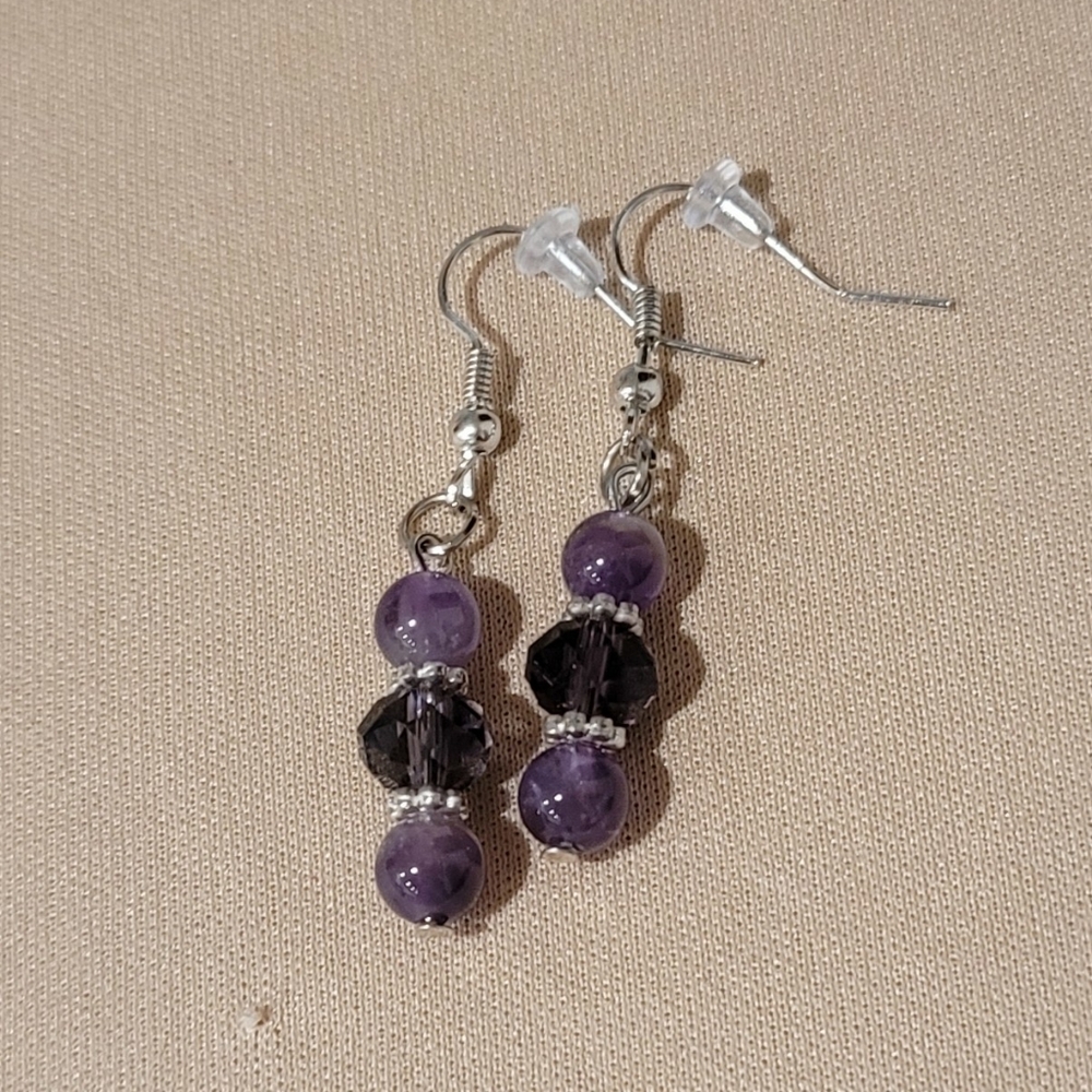 Dangeling Amethyst Earings, New